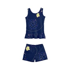 Cartoon-space-seamless-pattern-vectors Kids  Boyleg Swimsuit