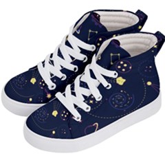 Cartoon-space-seamless-pattern-vectors Kids  Hi-top Skate Sneakers