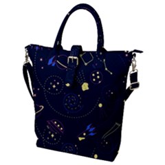 Cartoon-space-seamless-pattern-vectors Buckle Top Tote Bag