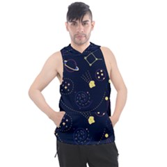 Cartoon-space-seamless-pattern-vectors Men s Sleeveless Hoodie