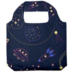 Cartoon-space-seamless-pattern-vectors Foldable Grocery Recycle Bag