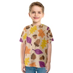 Seamless Verson Of Fal Pattern Kids  Sport Mesh Tee