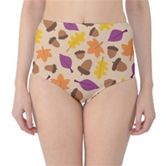 Seamless Verson Of Fal Pattern Classic High-waist Bikini Bottoms