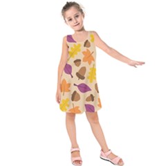 Seamless Verson Of Fal Pattern Kids  Sleeveless Dress