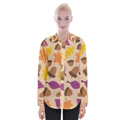 Seamless Verson Of Fal Pattern Womens Long Sleeve Shirt