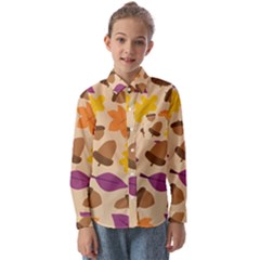 Seamless Verson Of Fal Pattern Kids  Long Sleeve Shirt by Jancukart