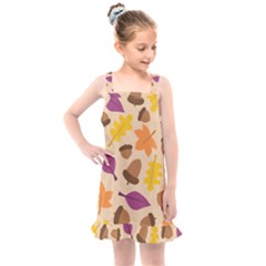 Seamless Verson Of Fal Pattern Kids  Overall Dress