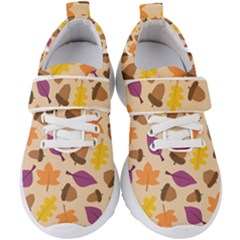 Seamless Verson Of Fal Pattern Kids  Velcro Strap Shoes