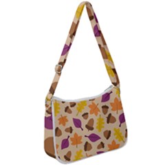 Seamless Verson Of Fal Pattern Zip Up Shoulder Bag