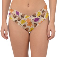 Seamless Verson Of Fal Pattern Double Strap Halter Bikini Bottom