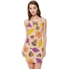 Seamless Verson Of Fal Pattern Summer Tie Front Dress