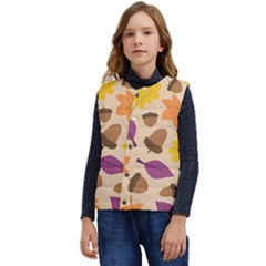 Seamless Verson Of Fal Pattern Kid s Short Button Up Puffer Vest	