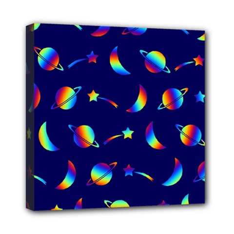 Space-pattern Colourful Mini Canvas 8  X 8  (stretched) by Jancukart