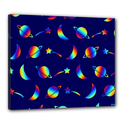 Space-pattern Colourful Canvas 24  X 20  (stretched)