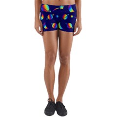 Space-pattern Colourful Yoga Shorts