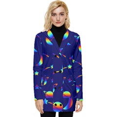 Space-pattern Colourful Button Up Hooded Coat 