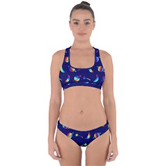 Space-pattern Colourful Cross Back Hipster Bikini Set