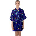 Space-pattern Colourful Half Sleeve Satin Kimono  View1