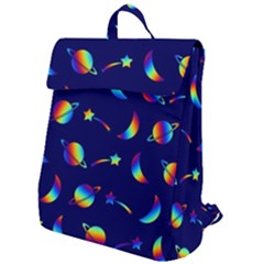 Space-pattern Colourful Flap Top Backpack