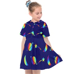 Space-pattern Colourful Kids  Sailor Dress