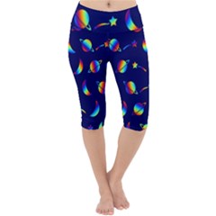 Space-pattern Colourful Lightweight Velour Cropped Yoga Leggings