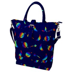 Space-pattern Colourful Buckle Top Tote Bag by Jancukart