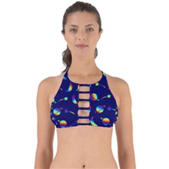 Space-pattern Colourful Perfectly Cut Out Bikini Top