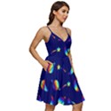 Space-pattern Colourful V-Neck Pocket Summer Dress  View2