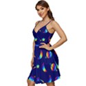 Space-pattern Colourful V-Neck Pocket Summer Dress  View3