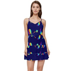 Space-pattern Colourful Short Frill Dress