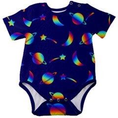 Space-pattern Colourful Baby Short Sleeve Onesie Bodysuit