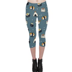 Sushi Pattern Capri Leggings  by Jancukart