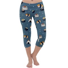 Sushi Pattern Capri Yoga Leggings