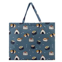 Sushi Pattern Zipper Large Tote Bag by Jancukart