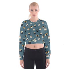 Sushi Pattern Cropped Sweatshirt