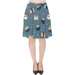 Sushi Pattern Velvet High Waist Skirt