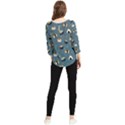 Sushi Pattern Chiffon Quarter Sleeve Blouse View2