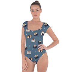 Sushi Pattern Short Sleeve Leotard  by Jancukart