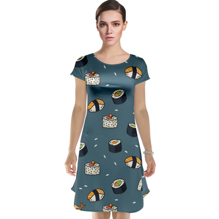 Sushi Pattern Cap Sleeve Nightdress