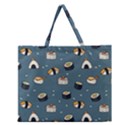 Sushi Pattern Zipper Large Tote Bag View1