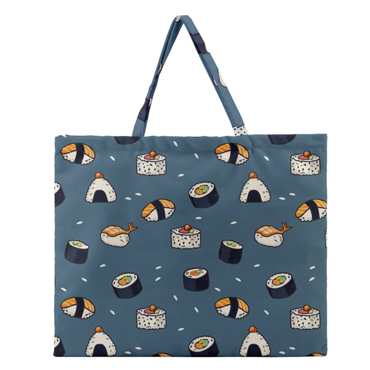 Sushi Pattern Zipper Large Tote Bag