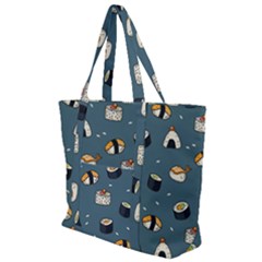 Sushi Pattern Zip Up Canvas Bag by Jancukart