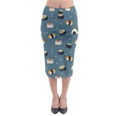 Sushi Pattern Midi Pencil Skirt