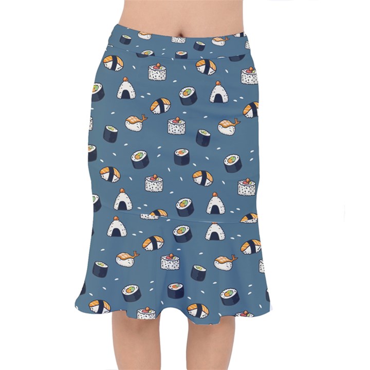 Sushi Pattern Short Mermaid Skirt