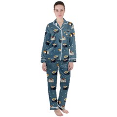 Sushi Pattern Satin Long Sleeve Pajamas Set