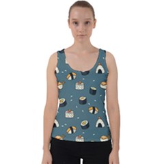 Sushi Pattern Velvet Tank Top