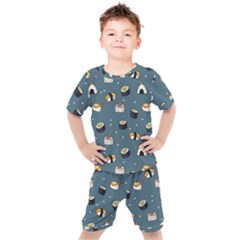 Sushi Pattern Kids  Tee And Shorts Set