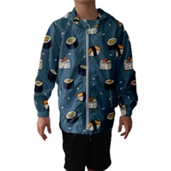 Sushi Pattern Kids  Hooded Windbreaker