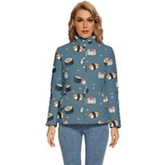 Sushi Pattern Women s Puffer Bubble Jacket Coat