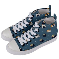 Sushi Pattern Women s Mid-top Canvas Sneakers by Jancukart